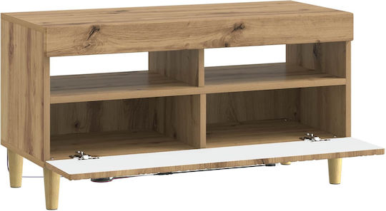 TV-Ständer mit LED-Beleuchtung Eiche M81xT35xH43cm