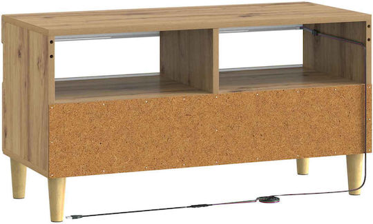 TV-Ständer mit LED-Beleuchtung Eiche M81xT35xH43cm