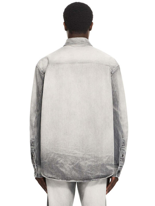Long Sleeve Denim Camo Military Overshirt