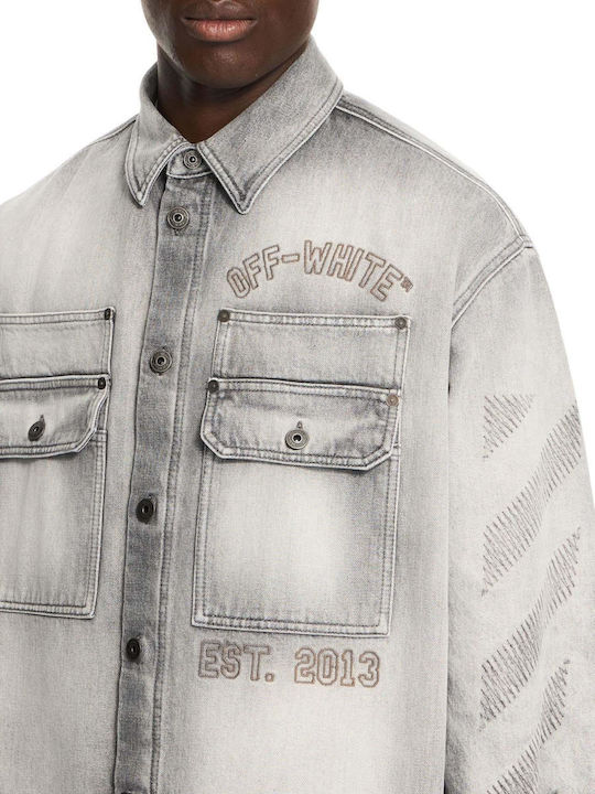 Long Sleeve Denim Camo Military Overshirt