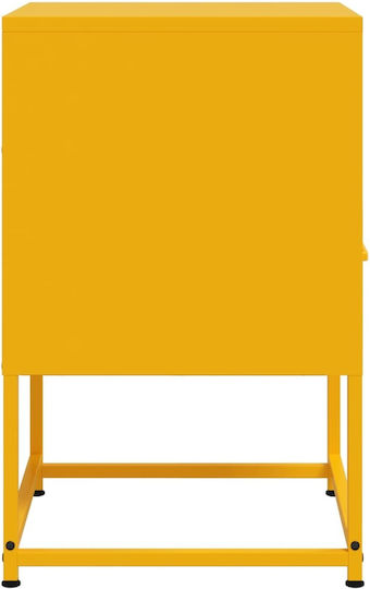 Wooden Bedside Table Yellow 36x39x60.5cm