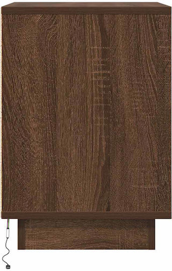 Wooden Bedside Table Brown 38x34x50cm