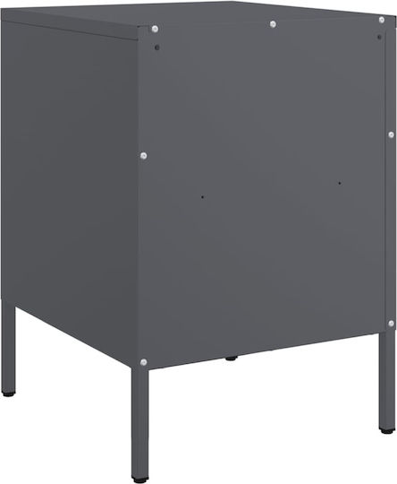Metal Bedside Table Grey 36x39x50.5cm