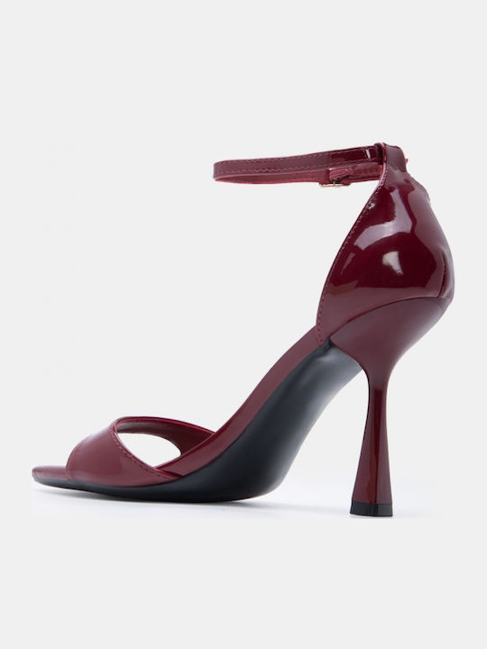 Damen Sandalen Burgundische