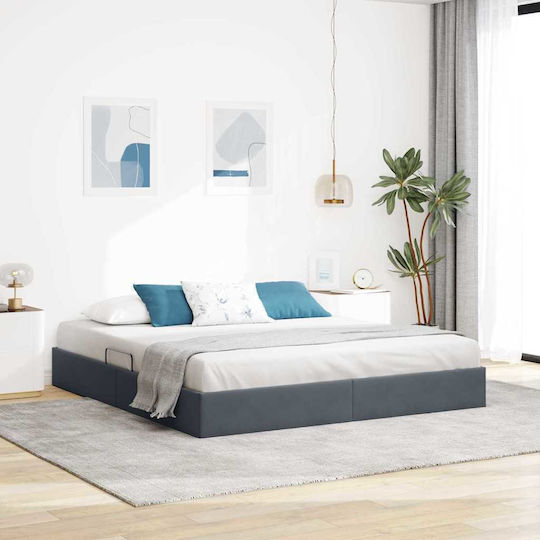 Saltea King Size Cu Spațiu De Stocare Potrivită Pentru Saltea 183x213cm Gri Închis