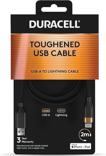 Duracell Cablu USB-A la Lightning 15W 2m DRU5022A