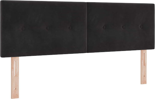 Doppelbett Bezogen mit Samt Schwarz mit Lattenrost & Matratze 140x200cm