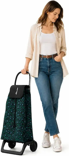 Jet Stoff Einkaufswagen Klappbar Grünes 34x19x62cm