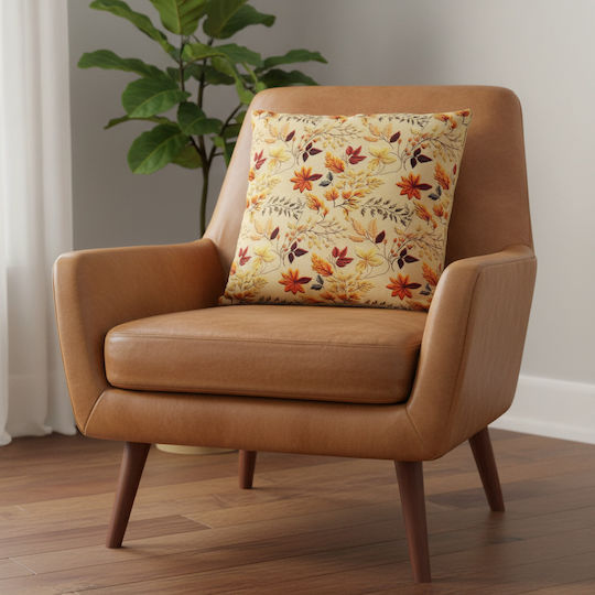Inspiral Tree Beige Pillow Case 45x45cm