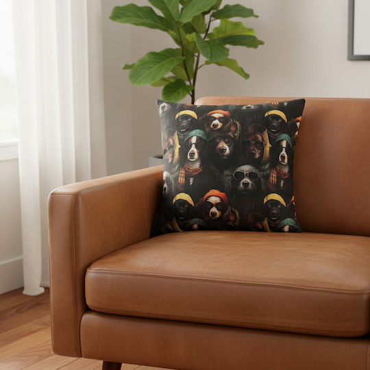 Inspiral Tree Decorative Pillow Case Black 45x45cm