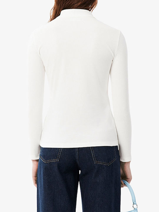 Lacoste Women's Long Sleeve Polo Blouse Off White