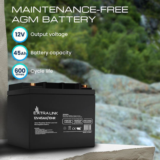 Extralink Μπαταρία UPS με Χωρητικότητα 45Ah και Τάση 12V
