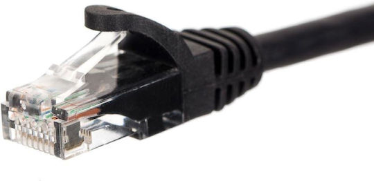 Патчкорд RJ45 Netrack С Формован Каиш Кат.6 UTP 0.5м Черен