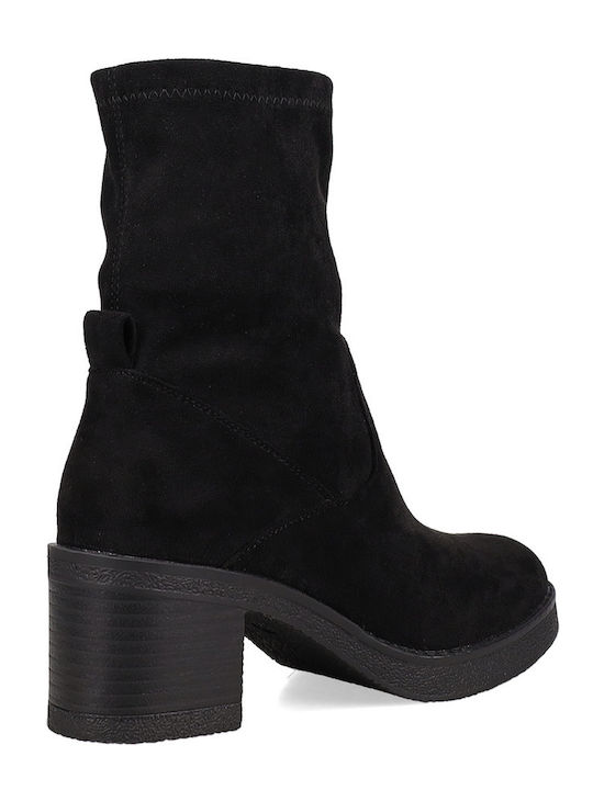 Suede Γυναικεία Μποτάκια Μαύρα