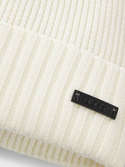 Fati Beanie Unisex Căciulă Tricotată în Culoare Ecru