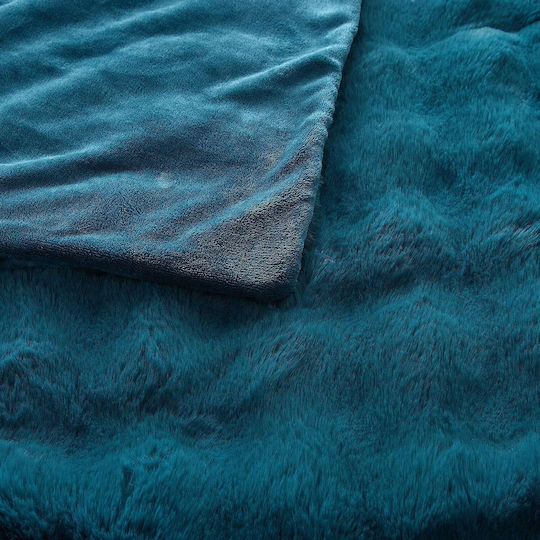 Luofanfei Κουβέρτα Βελουτέ Μονή 150x200εκ. Μπλε