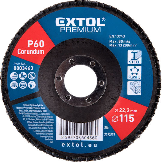 Extol Schleifscheiben Lamellär Ø115 Mm Premium Körnung P60 8803463