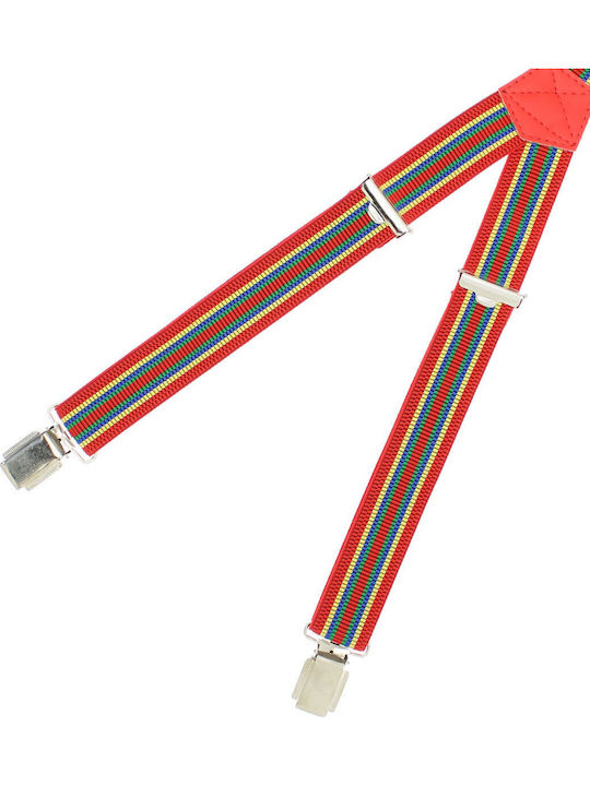 Breteli Pentru Copii ButicCochet Cu Cleme Metalice 25 Mm Dungi Roșii Br143