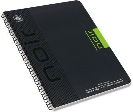 Typotrust Spiral Ruled Notebook A4 60 Paper Sheets 2 Subjects Noir Black Turquoise