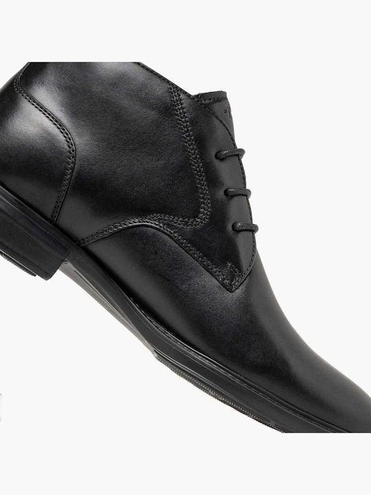 Lässige Herrenstiefel aus Leder in Schwarz