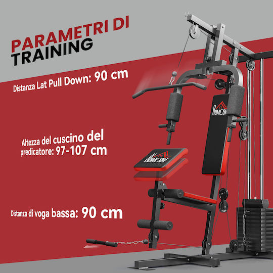 HomCom Multi Gym de Gimnastică cu Greutăți 65kg