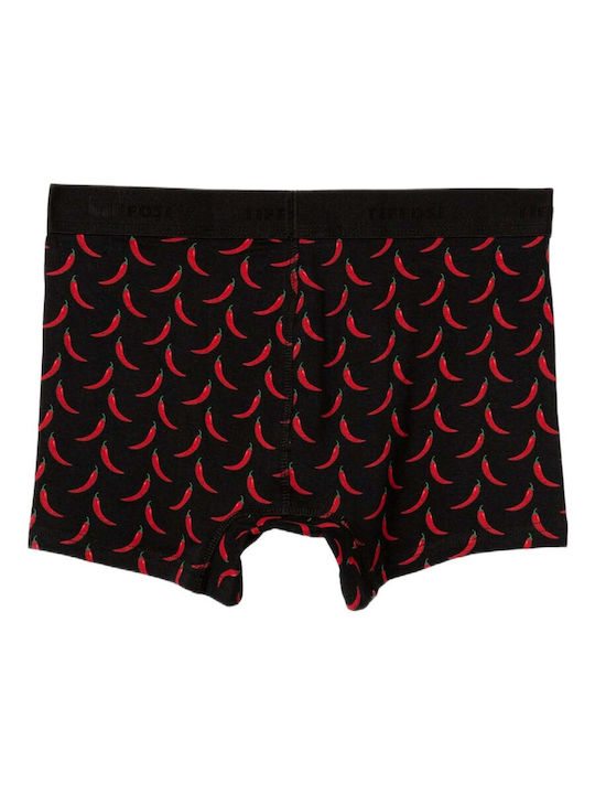 Tiffosi Herren Boxershorts Schwarz mit Mustern