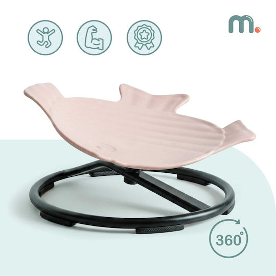Mini Carousel Kids Fish Rotating Sensory Seat Rocking Chair Beige Color