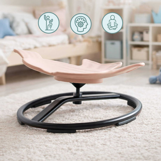 Mini Carousel Kids Fish Rotating Sensory Seat Rocking Chair Beige Color