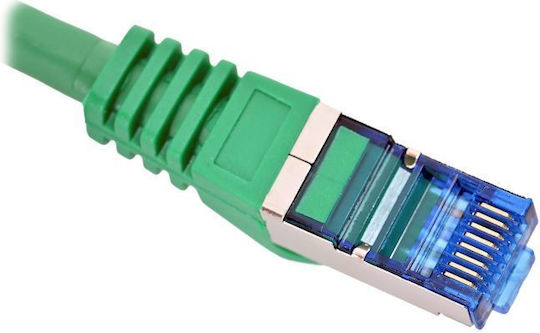 Lanberg S/FTP Cat.6a Gigabit Network Cable Ethernet 0.5m Green