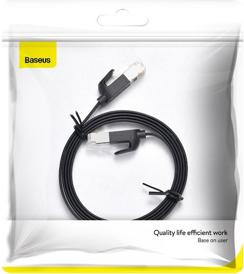 Baseus Flache U/UTP Kat.6 Ethernet-Netzwerkkabel 1m Schwarz 1Stück