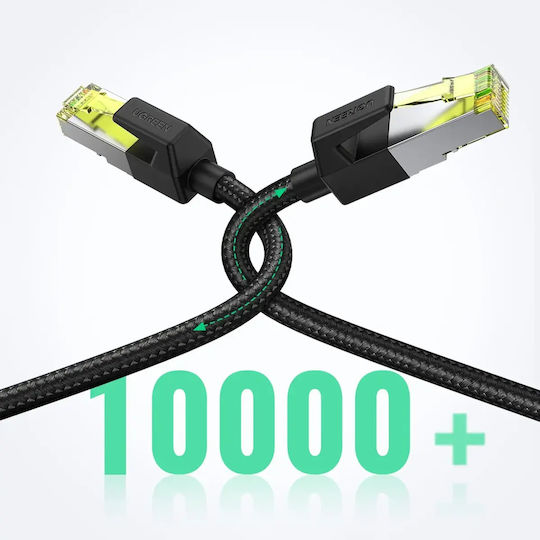 Ugreen U/UTP Cat.7 (10Gbps) Καλώδιο Δικτύου Ethernet 10m Μαύρο