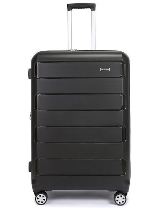 Newcom Large Hard Black Suitcase Height 71cm