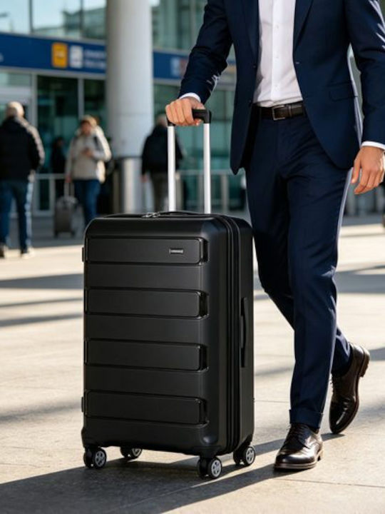 Newcom Large Hard Black Suitcase Height 71cm