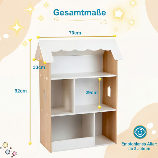 Βιβλιοθήκη Τοίχου Ξύλινη Λευκή 92x33x70cm