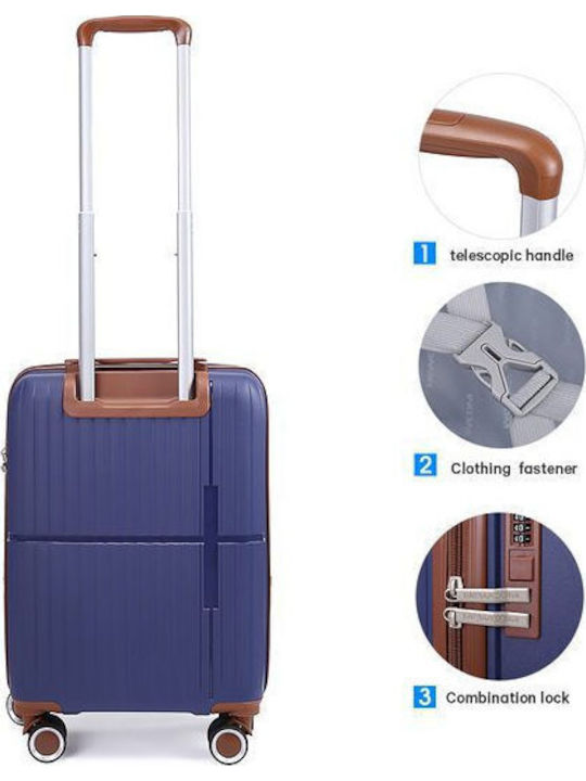 Newcom Cabin Hard Blue Suitcase 56cm Height