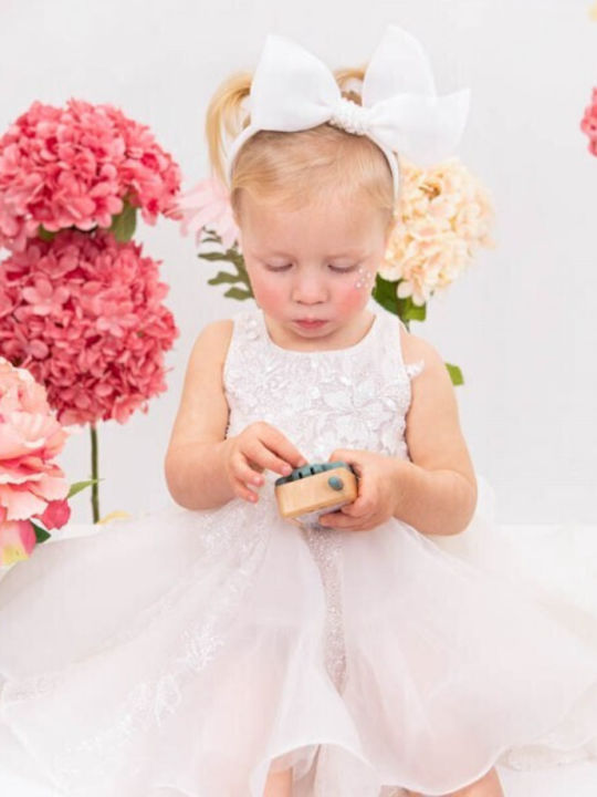 Bambolino Asimina Rochie de Botez Albă