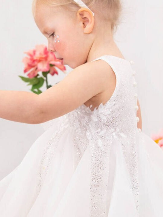 Bambolino Asimina Rochie de Botez Albă