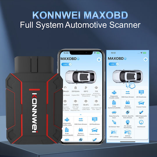 Konnwei Διαγνωστικό Αυτοκινήτου OBD 2 με Bluetooth