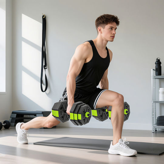 Sportnow Αλτήρες Σετ με Μπάρα Συνολικού Βάρους 25kg με Βάση
