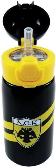 Back Me Up Αεκ Ανοξείδωτο Παιδικό Παγούρι Γκρι 500ml