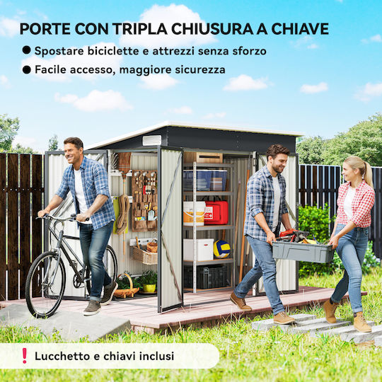 Metal Garden Shed Galvanized 2.34x1.32x1.85m Metal Garden Shed Galvanized 2.34x1.32x1.85m