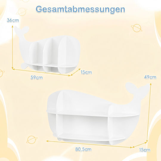 Παιδικό Ράφι Τοίχου Λευκό