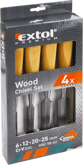 Dălți Extol Premium 8812420 Crv Mâner Fag 6-12-25mm