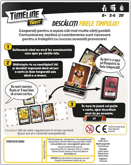 Επιτραπέζιο Παιχνίδι Timeline Twist για 2-6 Παίκτες 8+ Ετών (RO) Zygomatic