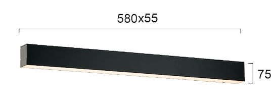 Viokef LED Γραμμικό Φωτιστικό Τοίχου 15W Θερμό Λευκό 58εκ.