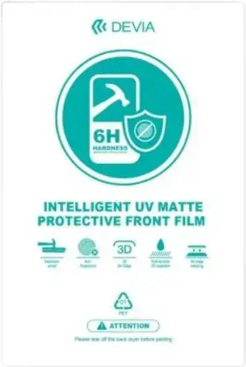 Devia 0.19mm Matte Screen Protector Devia Intelligent UV Matte Protective Front Film