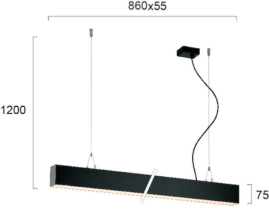 Viokef LED Γραμμικό Φωτιστικό Οροφής 31W Φυσικό Λευκό 86εκ.