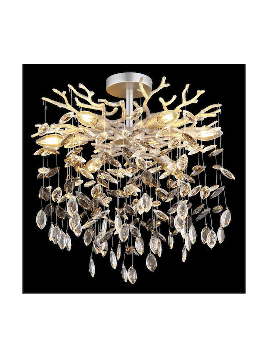 Globo Lighting Luminiță De Tavan Montată Argintie Cu Bază De Bec E14