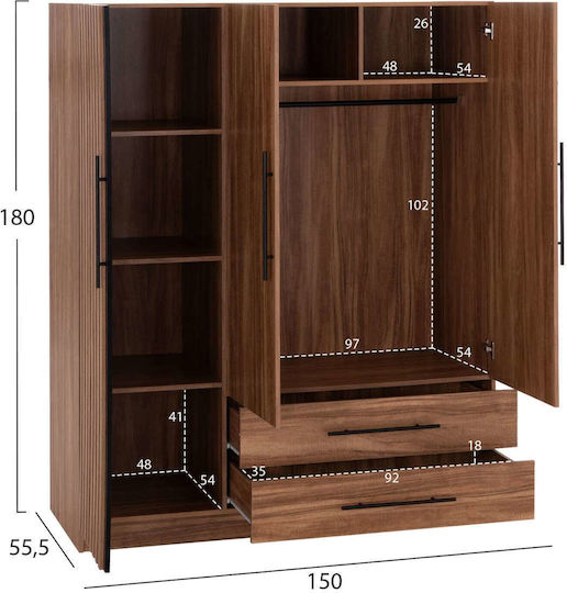 Freebox Schlafzimmermöbel-Set mit Matratze 160x200cm 6 Stück