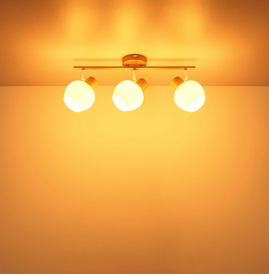 Globo Lighting Τριπλό Σποτ σε Καφέ Χρώμα